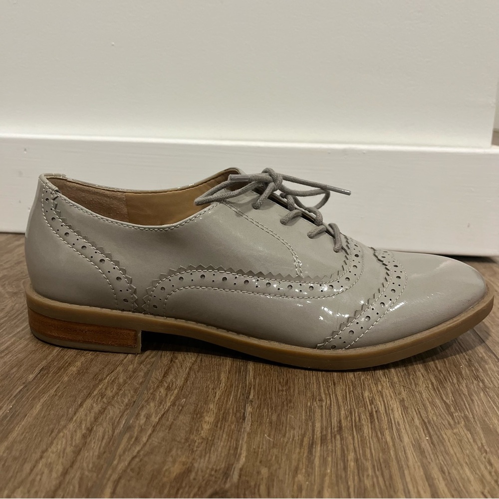Brand New Franco Sarto "Imagine" Gray Patent Leather Wingtip Oxford Shoes 8M - Picture 12 of 16